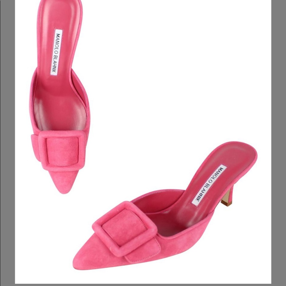 NWT Manolo blahnik maysale (pink suede)